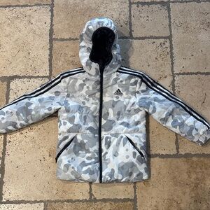 Adidas Gray Camouflage Hooded Jacket